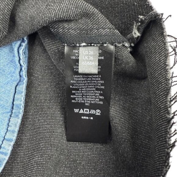 FREE PEOPLE We The Free East Of Eden Paperbag Denim Skirt Size 26 Washed Black - Picture 9 of 10